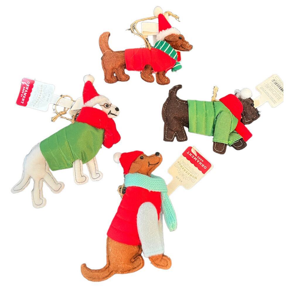 Copied - NWT Target Wondershop 2020 Felt Dog Christmas Ornament Set (4)